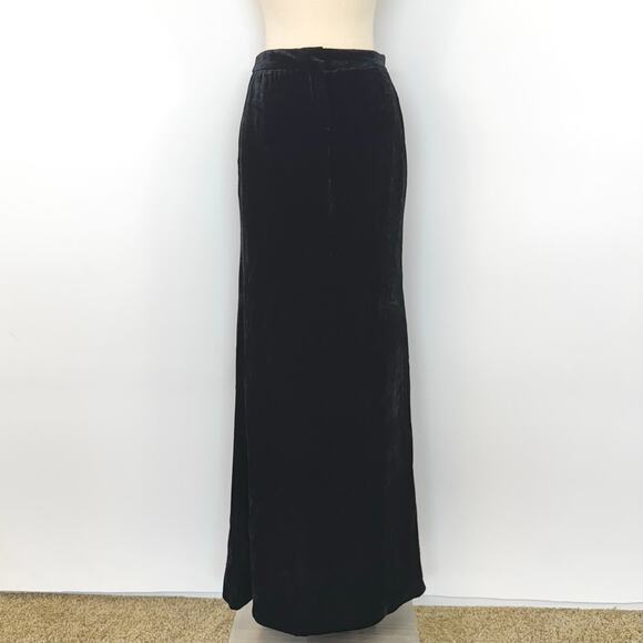 Emilio Pucci Velvet Maxi Skirt High Back Slit Black IT40 US6 NWT Made in Italy - Picture 2 of 13